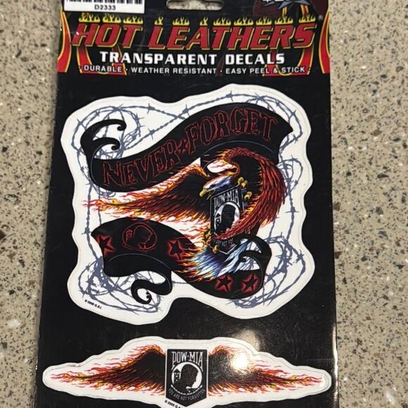 Hot Leathers transparent decals, POWMIA never forget, Transparent Decals Set - Picture 2 of 6